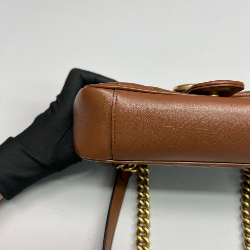 Gucci Mini GG Marmont Calfskin Tan