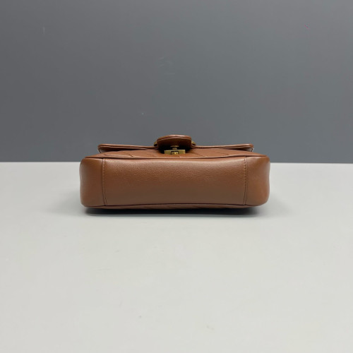 Gucci Mini GG Marmont Calfskin Tan