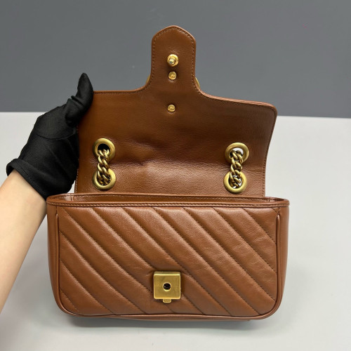 Gucci Mini GG Marmont Calfskin Tan
