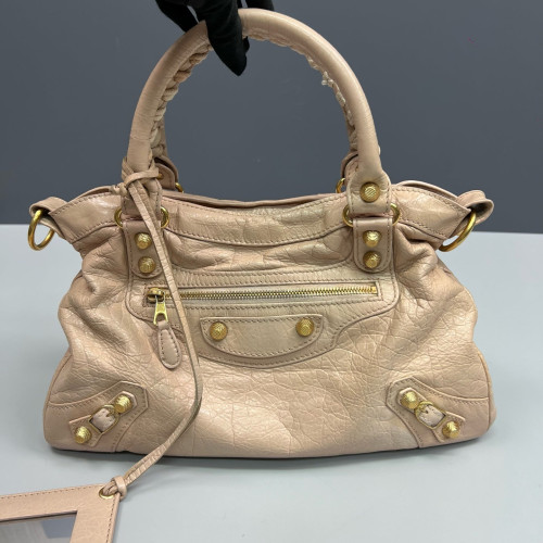 Balenciaga City Two-Way Bag Arena Lambskin Nude Pink