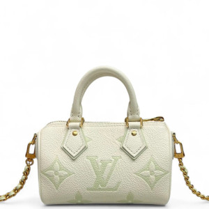 Louis Vuitton Nano Speedy Bandouliere Monogram Empreinte Giant Light Green