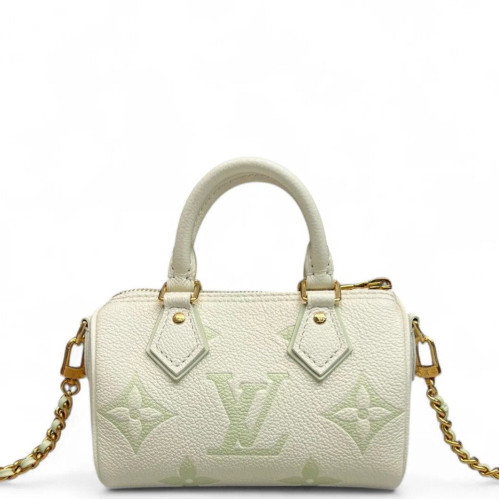 Louis Vuitton Nano Speedy Bandouliere Monogram Empreinte Giant Light Green