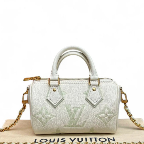 Louis Vuitton Nano Speedy Bandouliere Monogram Empreinte Giant Light Green