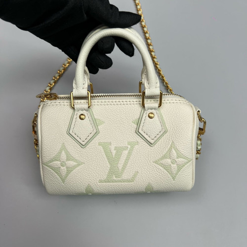 Louis Vuitton Nano Speedy Bandouliere Monogram Empreinte Giant Light Green