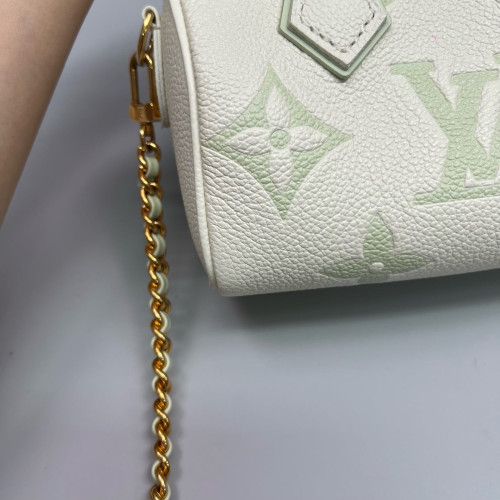 Louis Vuitton Nano Speedy Bandouliere Monogram Empreinte Giant Light Green