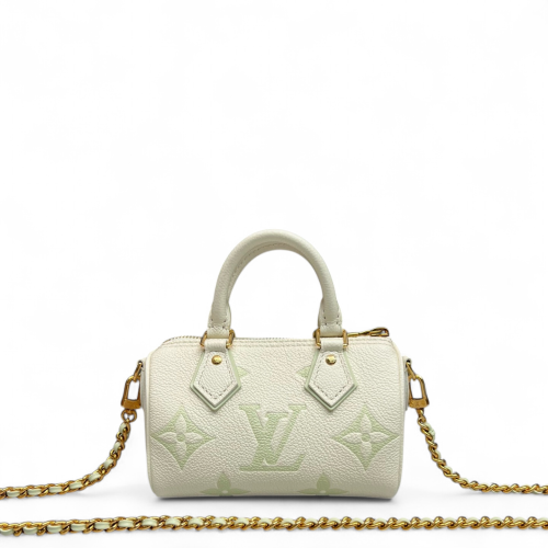 Louis Vuitton Nano Speedy Bandouliere Monogram Empreinte Giant Light Green