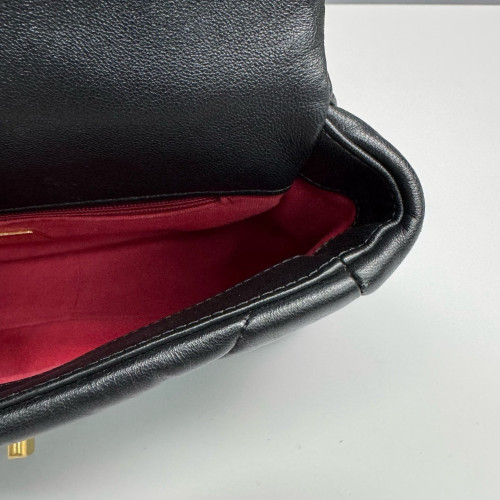 Chanel Quilted Small 19 Flag Lambskin Black