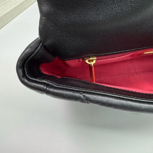 Chanel Quilted Small 19 Flag Lambskin Black