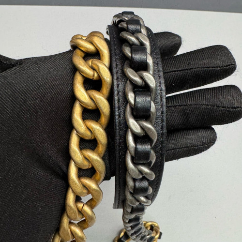Chanel Quilted Small 19 Flag Lambskin Black