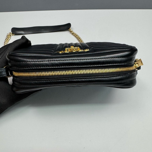 Prada Diagramme Camera Calfskin Black