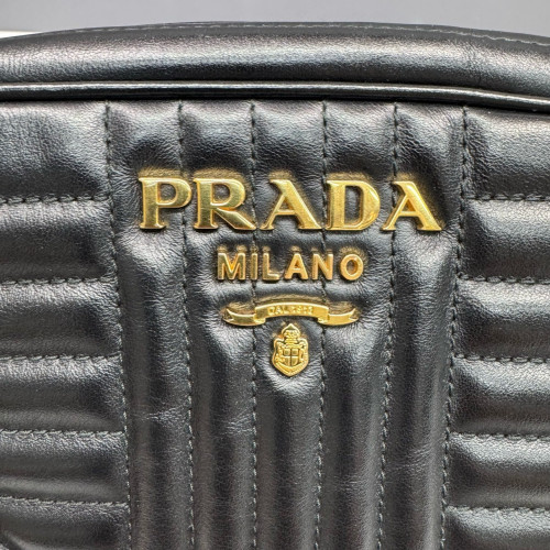 Prada Diagramme Camera Calfskin Black