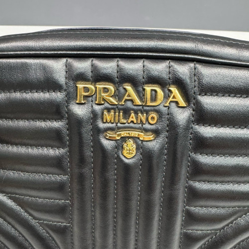 Prada Diagramme Camera Calfskin Black