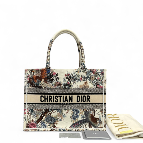 Dior Medium Book Tote Canvas Beige Black Dark Pink Dior Medium Book Tote Canvas Beige Black Dark Pink