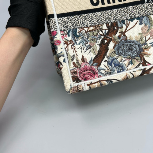 Dior Medium Book Tote Canvas Beige Black Dark Pink Dior Medium Book Tote Canvas Beige Black Dark Pink