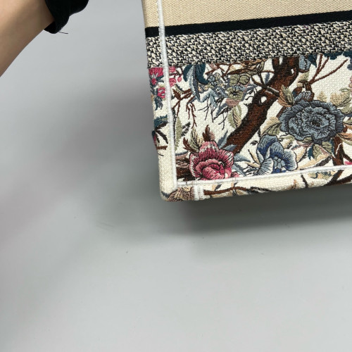 Dior Medium Book Tote Canvas Beige Black Dark Pink Dior Medium Book Tote Canvas Beige Black Dark Pink