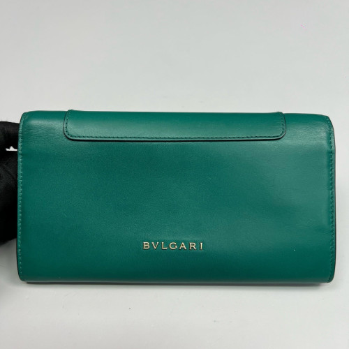 Bvlgari Serpenti Forever Chain Wallet Smooth Calfskin Green