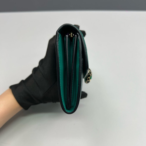 Bvlgari Serpenti Forever Chain Wallet Smooth Calfskin Green