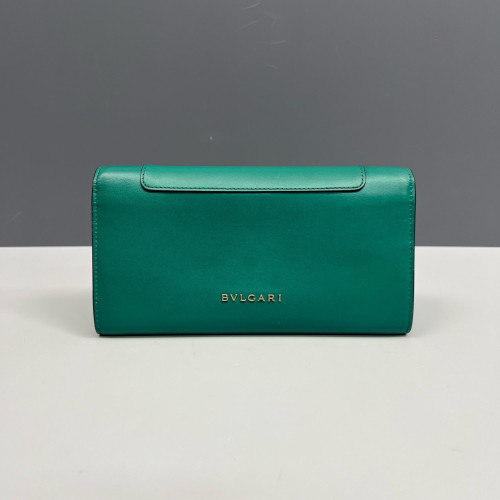 Bvlgari Serpenti Forever Chain Wallet Smooth Calfskin Green