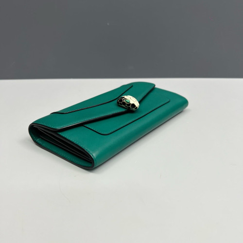 Bvlgari Serpenti Forever Chain Wallet Smooth Calfskin Green
