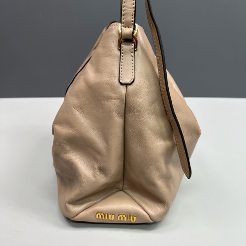 Miu Miu Bucket Soft Calfskin Natural Tan