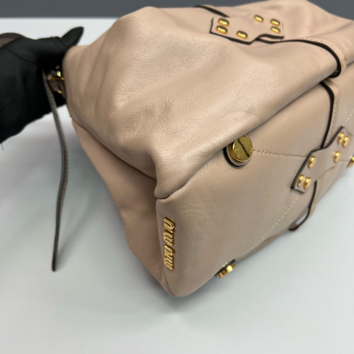 Miu Miu Bucket Soft Calfskin Natural Tan