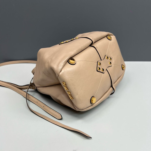 Miu Miu Bucket Soft Calfskin Natural Tan