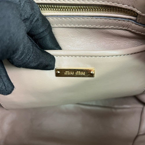 Miu Miu Bucket Soft Calfskin Natural Tan