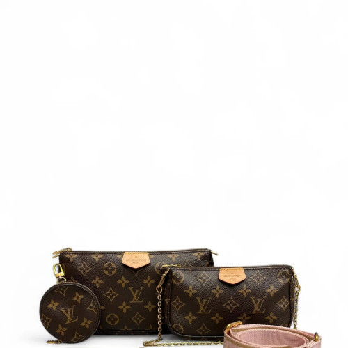 Louis Vuitton Multi Pochette Accessories Monogram Brown Pink