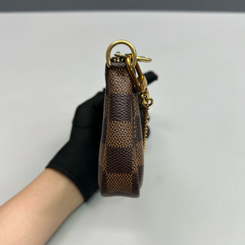 Louis Vuitton Mini Pochette Accessories Damier Ebene Brown