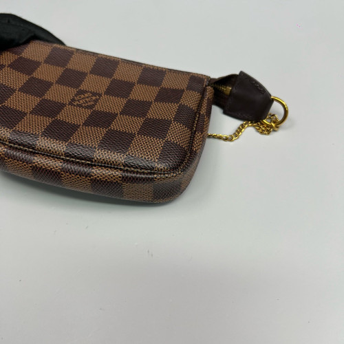 Louis Vuitton Mini Pochette Accessories Damier Ebene Brown