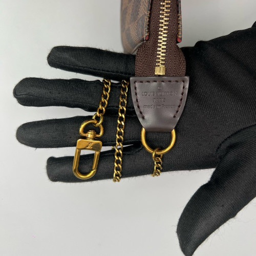 Louis Vuitton Mini Pochette Accessories Damier Ebene Brown