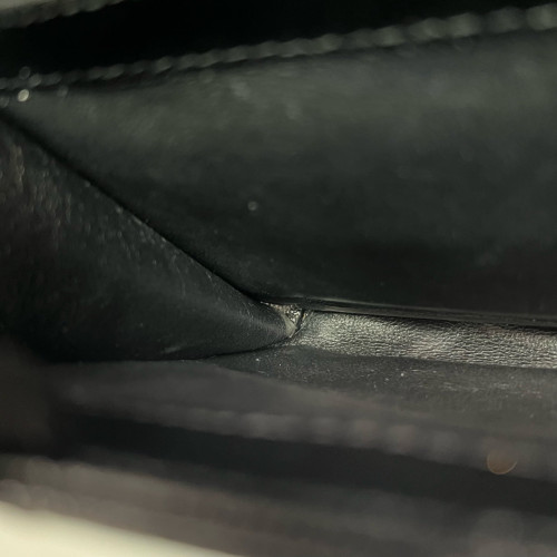 Yves Saint Laurent Envelope Wallet On Chain Grained Calfskin Black