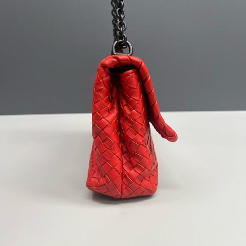 Bottega Veneta Medium Olimpia Shoulder Bag Calfskin Intrecciato Red
