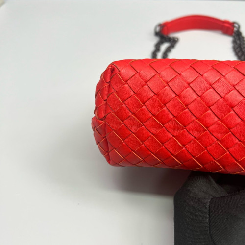 Bottega Veneta Medium Olimpia Shoulder Bag Calfskin Intrecciato Red