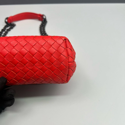 Bottega Veneta Medium Olimpia Shoulder Bag Calfskin Intrecciato Red
