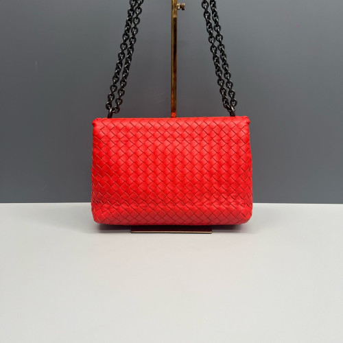 Bottega Veneta Medium Olimpia Shoulder Bag Calfskin Intrecciato Red
