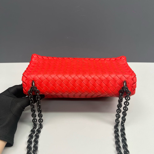 Bottega Veneta Medium Olimpia Shoulder Bag Calfskin Intrecciato Red