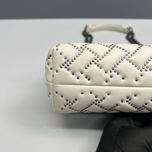 Bottega Veneta Medium Olimpia Shoulder Bag Calfskin Intrecciato White