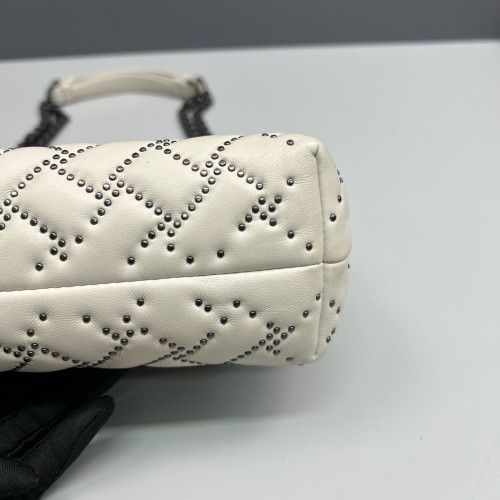 Bottega Veneta Medium Olimpia Shoulder Bag Calfskin Intrecciato White