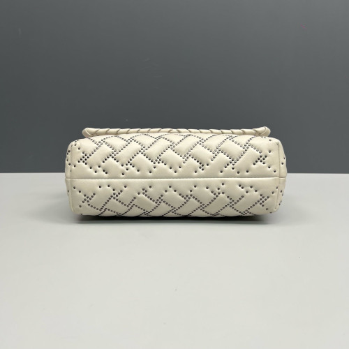 Bottega Veneta Medium Olimpia Shoulder Bag Calfskin Intrecciato White