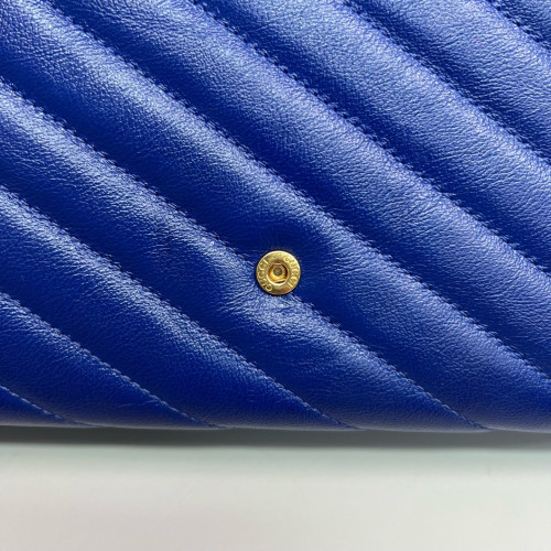 Gucci Matelasse GG Marmont Chain Wallet Calfskin Blue Green