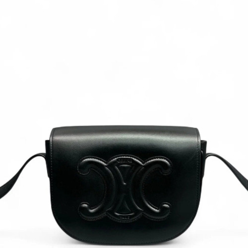 Celine Triomphe Standard Chain Besace Clea Smooth Calfskin Black