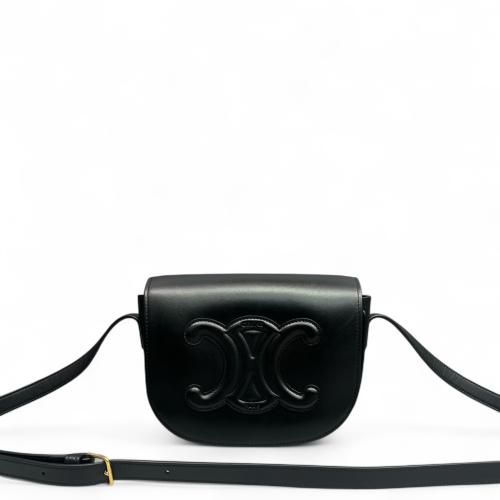 Celine Triomphe Standard Chain Besace Clea Smooth Calfskin Black