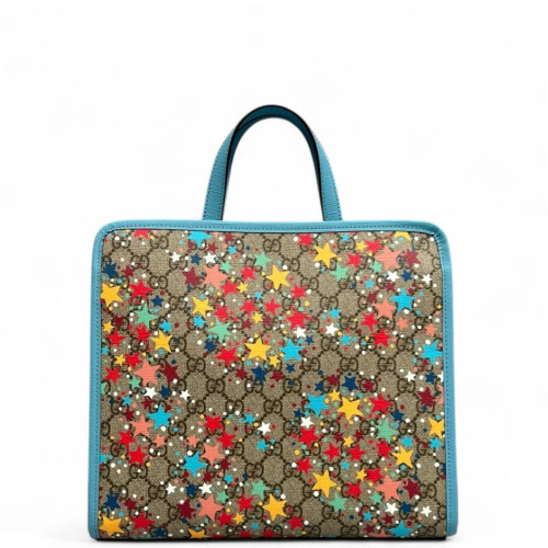 Gucci Children's Printed Tote Bag GG Monogram Brown Blue Gucci Children's Printed Tote Bag GG Monogram Brown Blue
