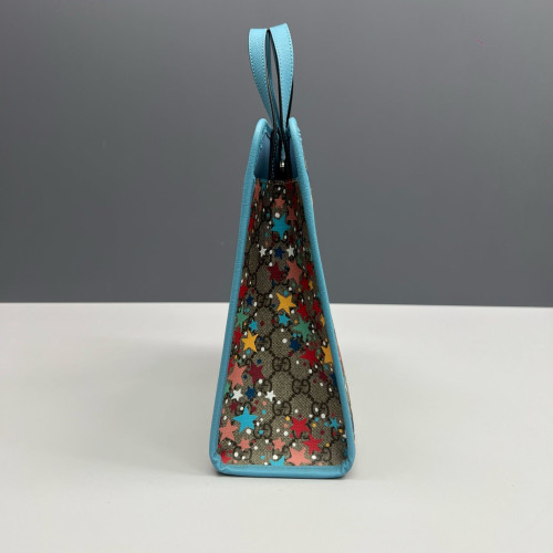 Gucci Children's Printed Tote Bag GG Monogram Brown Blue Gucci Children's Printed Tote Bag GG Monogram Brown Blue