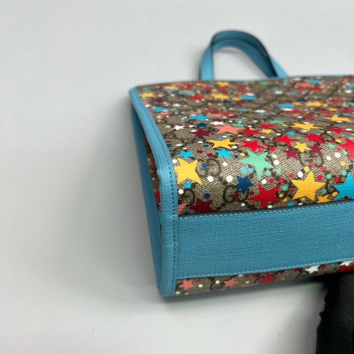 Gucci Children's Printed Tote Bag GG Monogram Brown Blue Gucci Children's Printed Tote Bag GG Monogram Brown Blue