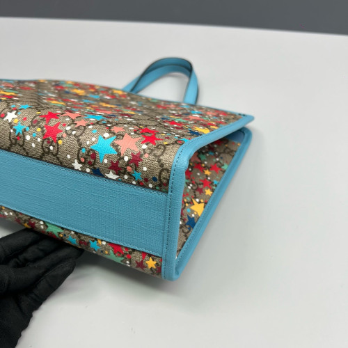 Gucci Children's Printed Tote Bag GG Monogram Brown Blue Gucci Children's Printed Tote Bag GG Monogram Brown Blue