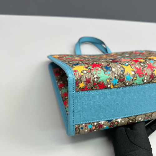 Gucci Children's Printed Tote Bag GG Monogram Brown Blue Gucci Children's Printed Tote Bag GG Monogram Brown Blue
