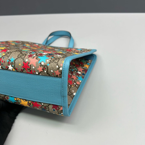 Gucci Children's Printed Tote Bag GG Monogram Brown Blue Gucci Children's Printed Tote Bag GG Monogram Brown Blue