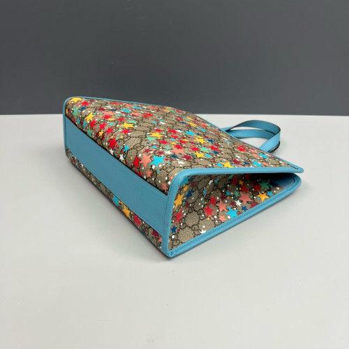 Gucci Children's Printed Tote Bag GG Monogram Brown Blue Gucci Children's Printed Tote Bag GG Monogram Brown Blue